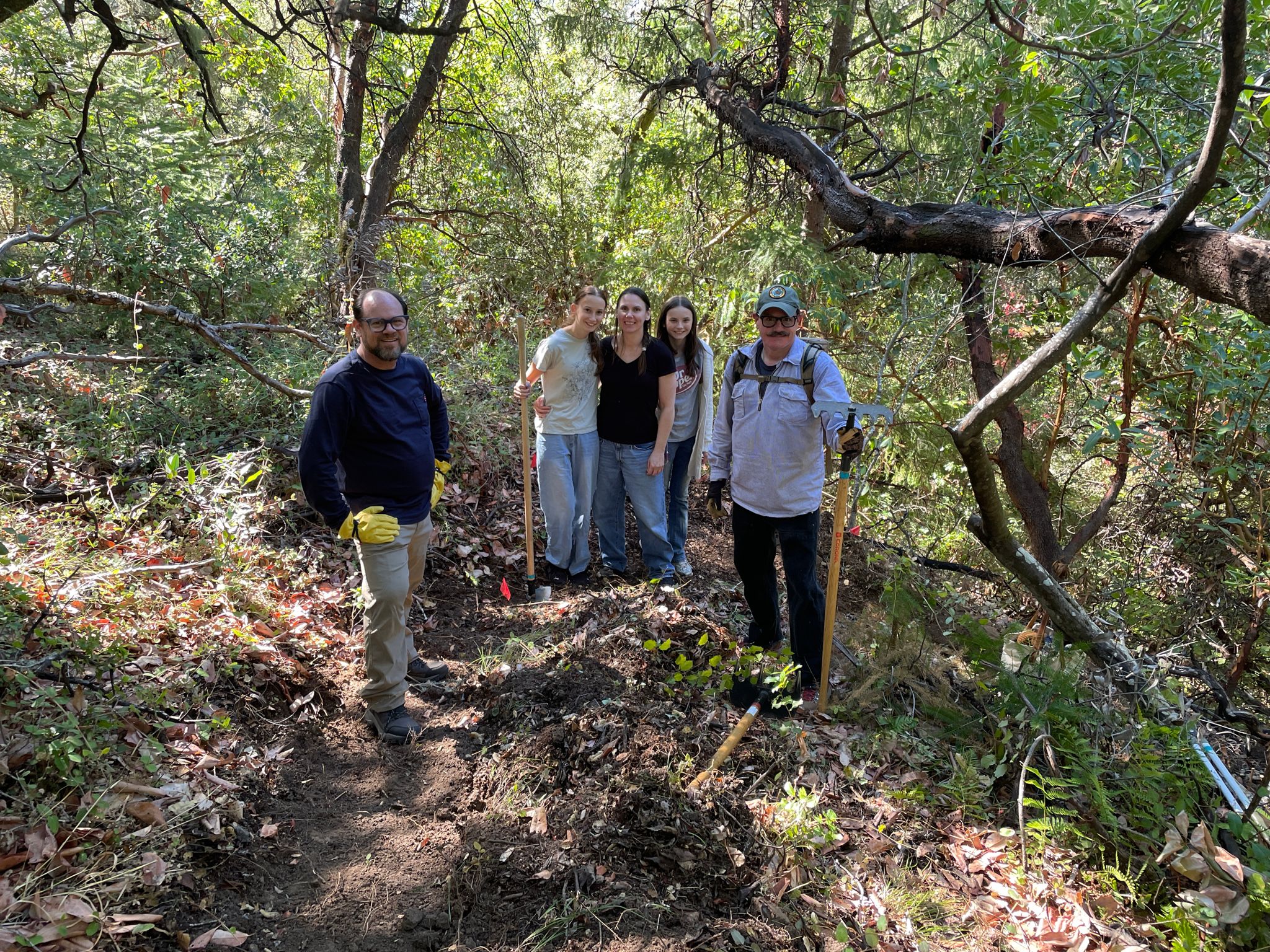 Derek (left), Mike (right) and other volunteers (middle)